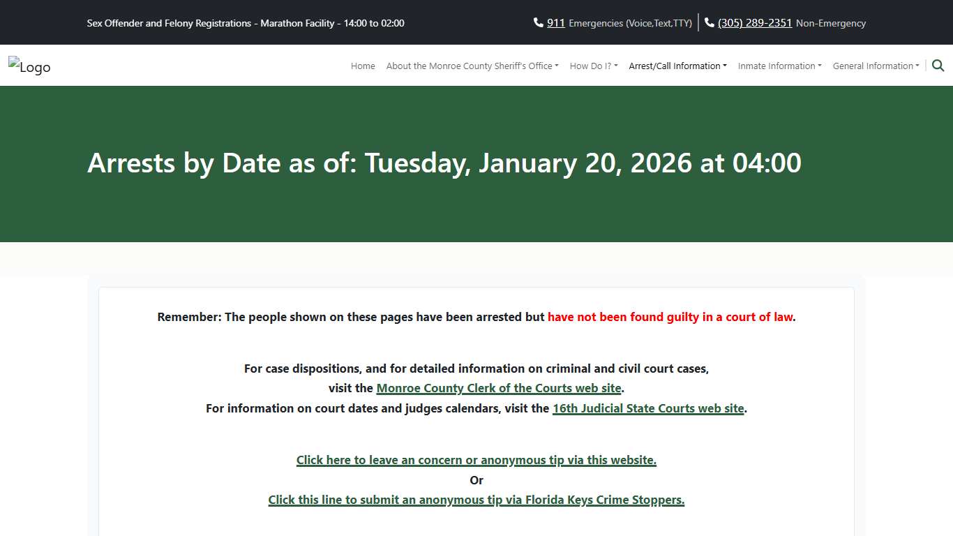M.C.S.O - Current Arrests